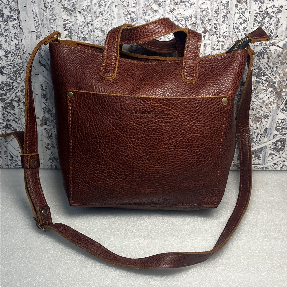 Portland Leather Goods PLG Leather Mini
Crossbody Zip Tote Bag